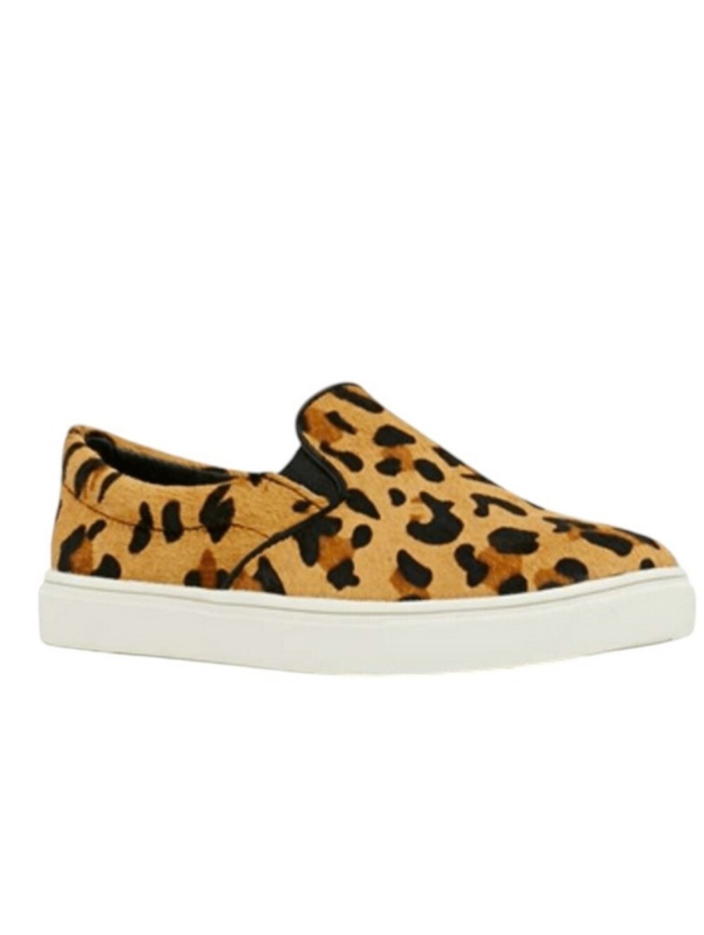 Steve Madden Ecentric Leopard Cheetah Print Cow Hair Leather Slip On Shoes 8.5